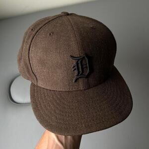 Vintage faded mlb detroit tigers fitted hat brown